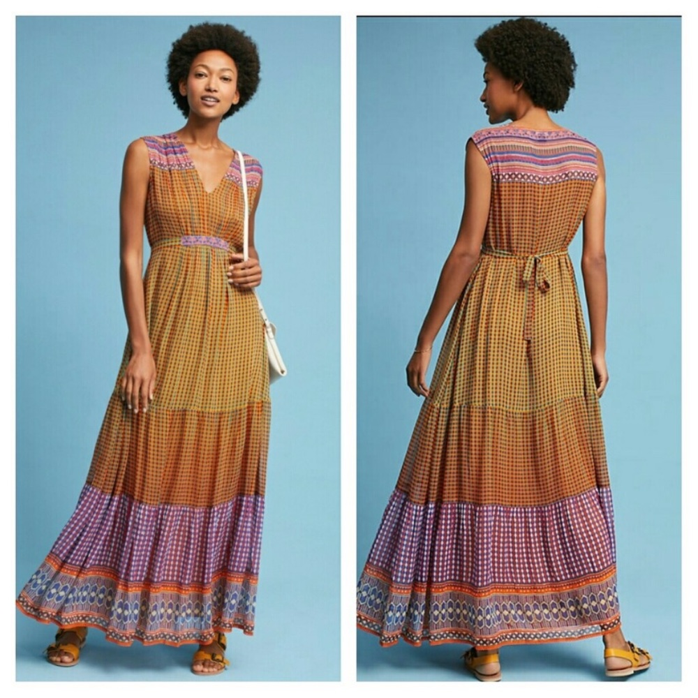 Anthropologie Tanvi Kedia Aelyn Maxi Dress Sz 2